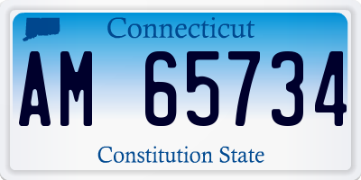 CT license plate AM65734