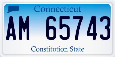 CT license plate AM65743
