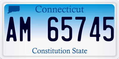 CT license plate AM65745