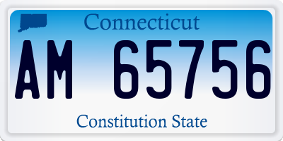 CT license plate AM65756