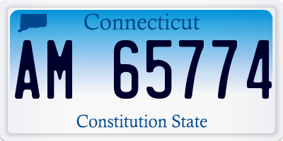 CT license plate AM65774
