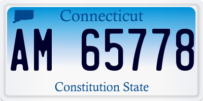 CT license plate AM65778