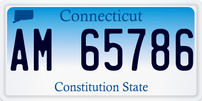 CT license plate AM65786
