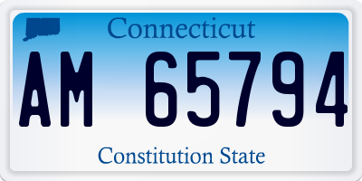 CT license plate AM65794