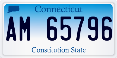 CT license plate AM65796