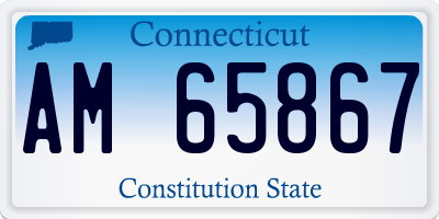 CT license plate AM65867