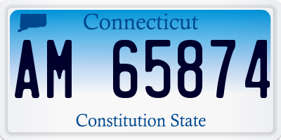 CT license plate AM65874