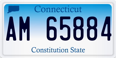 CT license plate AM65884