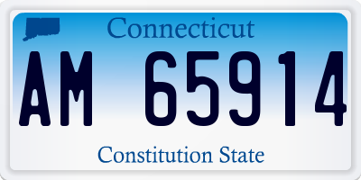 CT license plate AM65914