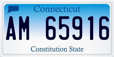 CT license plate AM65916
