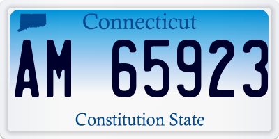 CT license plate AM65923