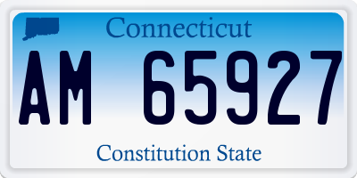 CT license plate AM65927