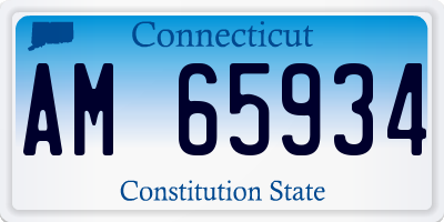 CT license plate AM65934