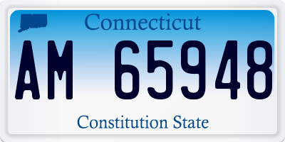 CT license plate AM65948
