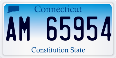CT license plate AM65954