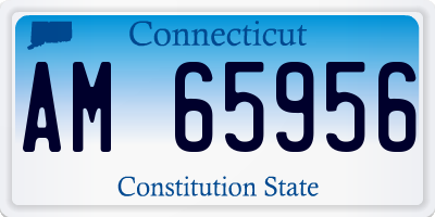 CT license plate AM65956