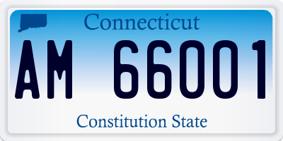 CT license plate AM66001