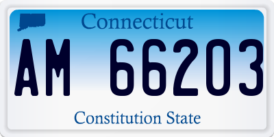 CT license plate AM66203