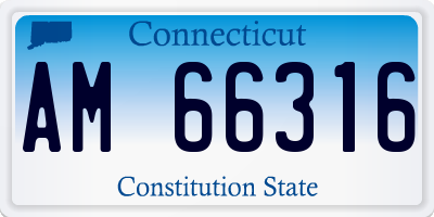 CT license plate AM66316