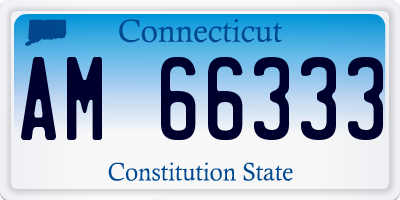 CT license plate AM66333