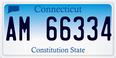 CT license plate AM66334