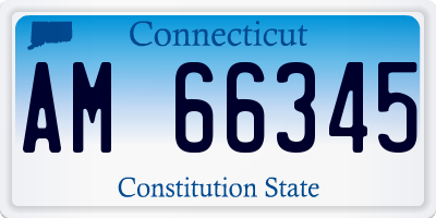 CT license plate AM66345