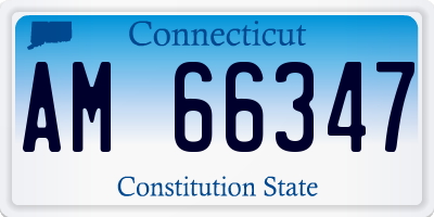 CT license plate AM66347
