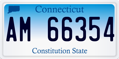 CT license plate AM66354