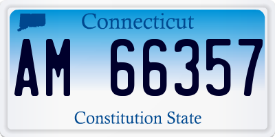 CT license plate AM66357
