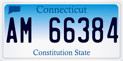 CT license plate AM66384