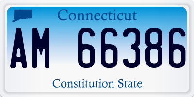 CT license plate AM66386
