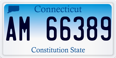 CT license plate AM66389