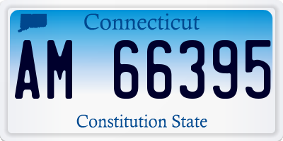 CT license plate AM66395