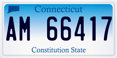 CT license plate AM66417