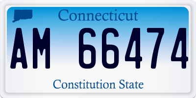 CT license plate AM66474