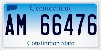 CT license plate AM66476