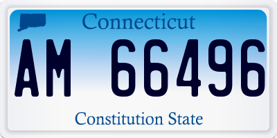 CT license plate AM66496