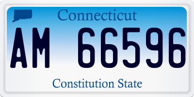 CT license plate AM66596