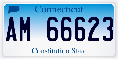 CT license plate AM66623
