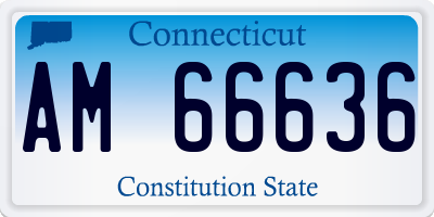 CT license plate AM66636