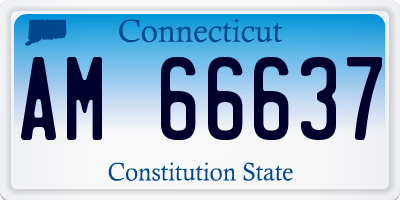 CT license plate AM66637