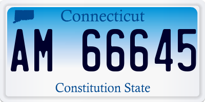 CT license plate AM66645
