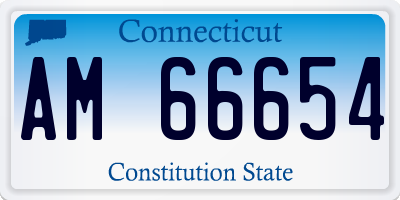 CT license plate AM66654