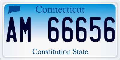 CT license plate AM66656