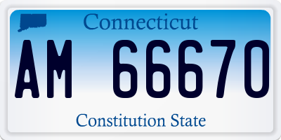 CT license plate AM66670