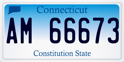 CT license plate AM66673