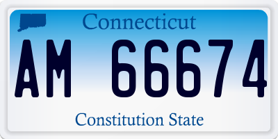 CT license plate AM66674