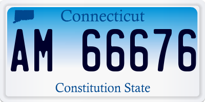 CT license plate AM66676