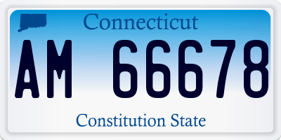 CT license plate AM66678