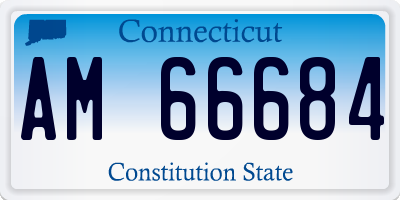 CT license plate AM66684